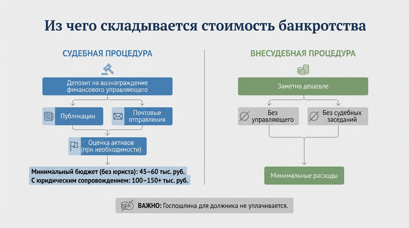 Из чего складывается стоимость банкротства