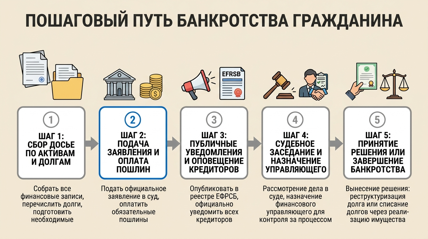 Пошаговый путь банкротства
